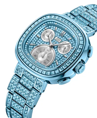 Jbw Women's Reserve Coast Crystal Diamond (0.06 Ct. T.w.) Japan Chronograph Aquamarine Stainless Steel W In Blue