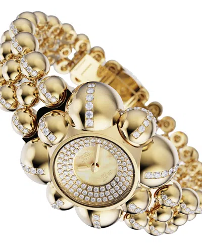 Jbw Women's Atmosphere Crystal Swiss Quartz 18k Gold-plated Stainless Steel Watch, 30mm In Gold