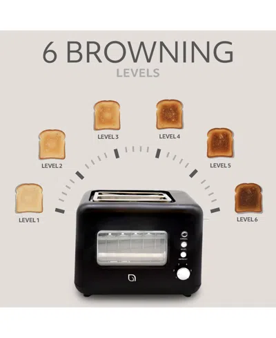 Willow Kitchen 2 Slice Toaster With Window In Black