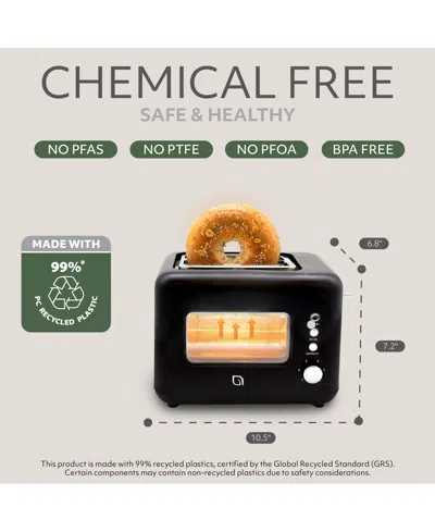 Willow Kitchen 2 Slice Toaster With Window In Black