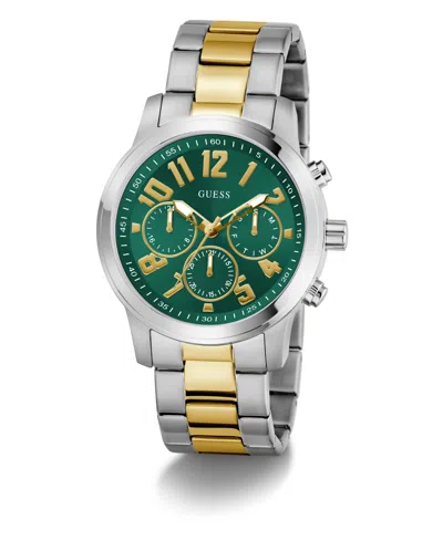 Guess Men's Two-tone Multi-function Watch, 44mm In Gold