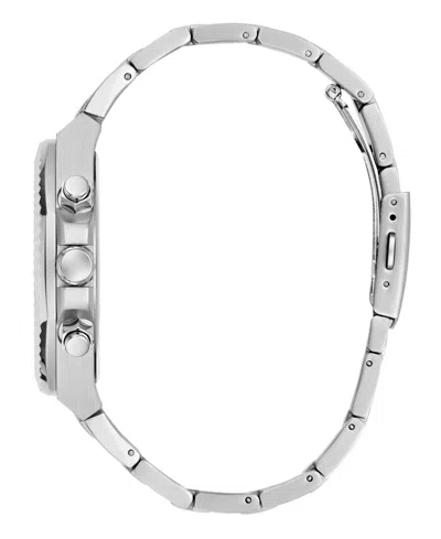 Guess Men's Silver-tone Multi-function Watch, 44mm In Silver