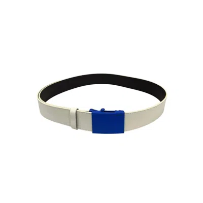 Borbonese White Leather Men Belt In Neutral