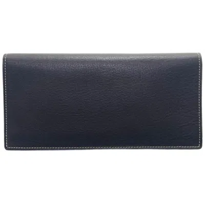 Pre-owned Cartier Dark Brown Leather Long Wallet (bi-fold) ()