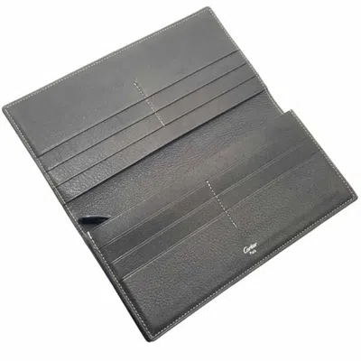 Pre-owned Cartier Dark Brown Leather Long Wallet (bi-fold) ()