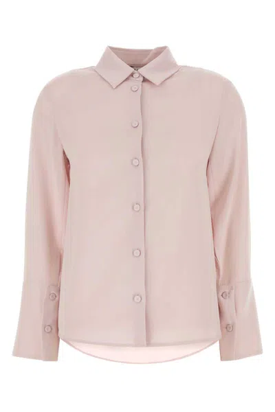 Max Mara Pastel Pink Stretch Silk Oliera Shirt In Pattern