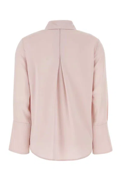 Max Mara Pastel Pink Stretch Silk Oliera Shirt In Pattern