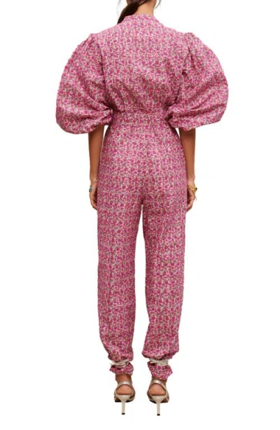 Maje Pyad Floral Print Jumpsuit In Pink