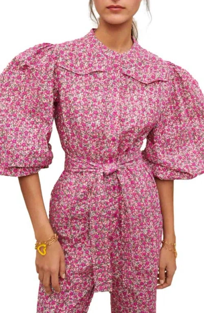 Maje Pyad Floral Print Jumpsuit In Pink