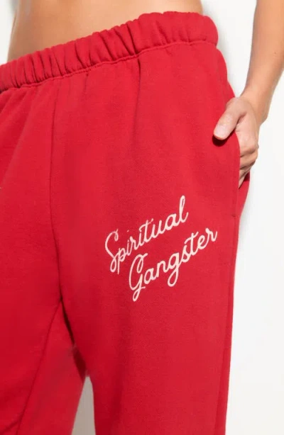 Spiritual Gangster Insignia Portia Cotton Sweatpants In Red