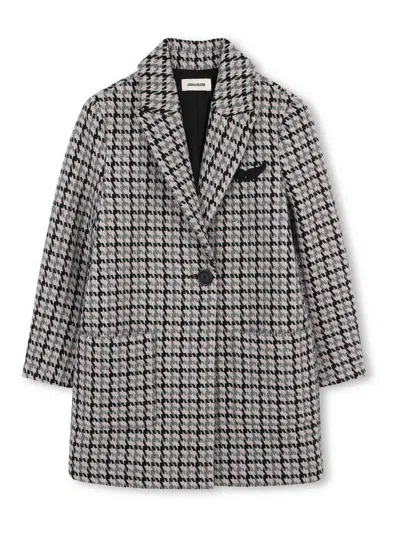 Zadig & Voltaire Houndstooth-patterned Coat In Blue