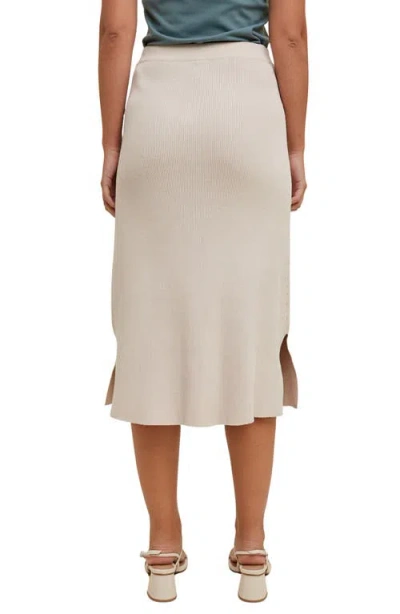 Wishlist Rib Knit Midi Skirt In Neutral