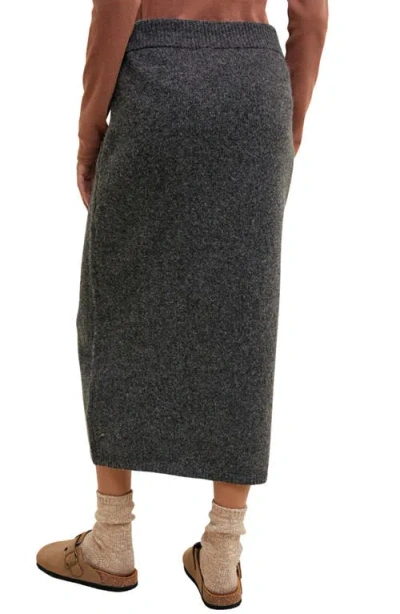 Wishlist Brushed Knit Sweater Midi Skirt In Gray