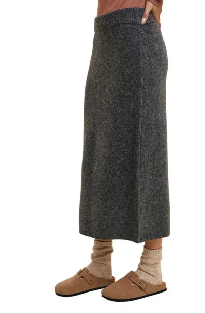 Wishlist Brushed Knit Sweater Midi Skirt In Gray