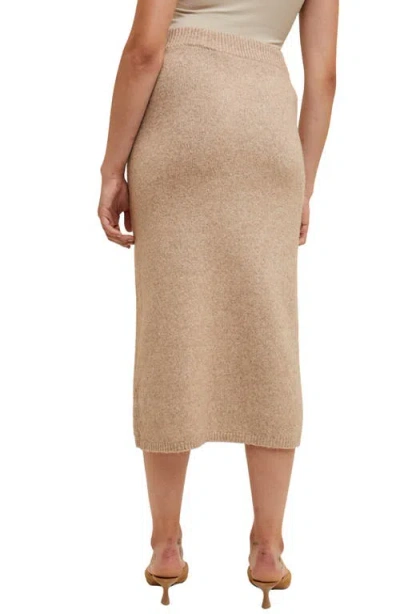 Wishlist Brushed Knit Sweater Midi Skirt In Neutral