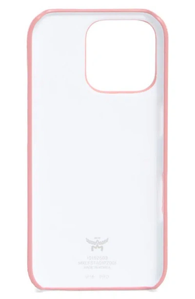 Mcm Monogram Iphone 16 Pro Case In Pink