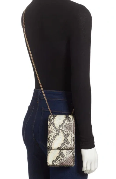 Nordstrom Margaux Snakeskin Print Leather Wallet On A Chain