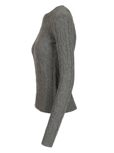 Polo Ralph Lauren Cable-knit Cashmere Sweater Knitwear Grey In Gray