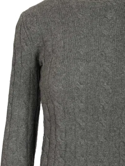 Polo Ralph Lauren Cable-knit Cashmere Sweater Knitwear Grey In Gray
