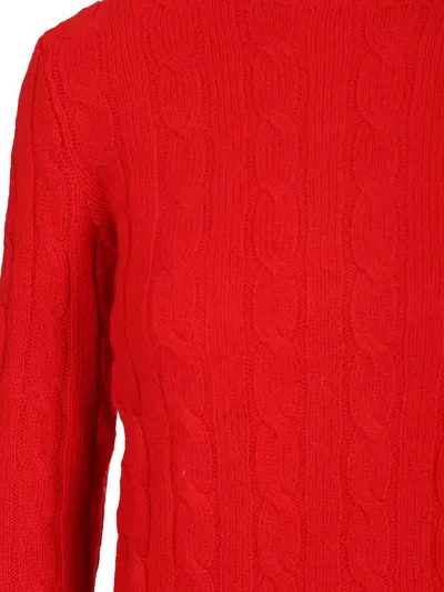 Polo Ralph Lauren Cable-knit Cashmere Sweater Knitwear Red In Red