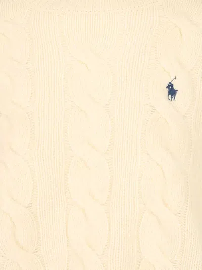 Polo Ralph Lauren Cable-knit Wool-cashmere Sweater Sweatshirts White In Neutral