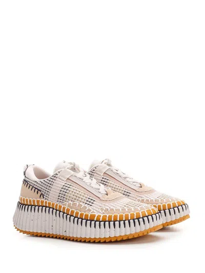 Chloé Multicolor Fabric Nama Sneakers In Neutral