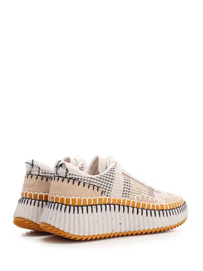 Chloé Multicolor Fabric Nama Sneakers In Neutral