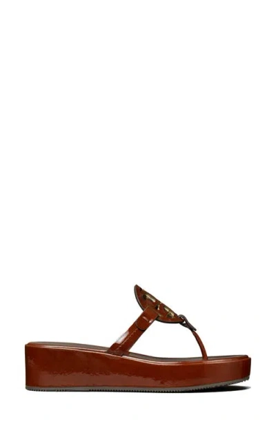 Tory Burch Miller Platform Wedge Flip Flop In Brown