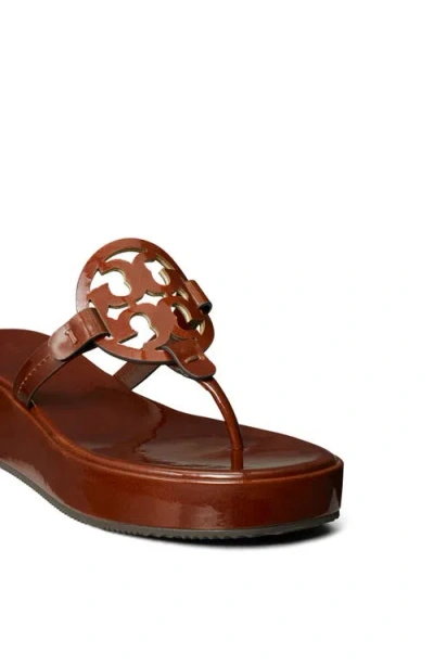 Tory Burch Miller Platform Wedge Flip Flop In Brown
