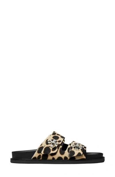 Tory Burch T-lock Genuine Calf Hair Sport Slide Sandal In Animal Print