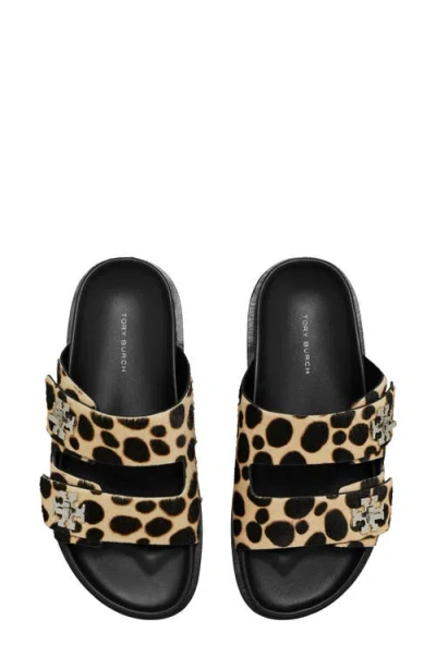 Tory Burch T-lock Genuine Calf Hair Sport Slide Sandal In Animal Print