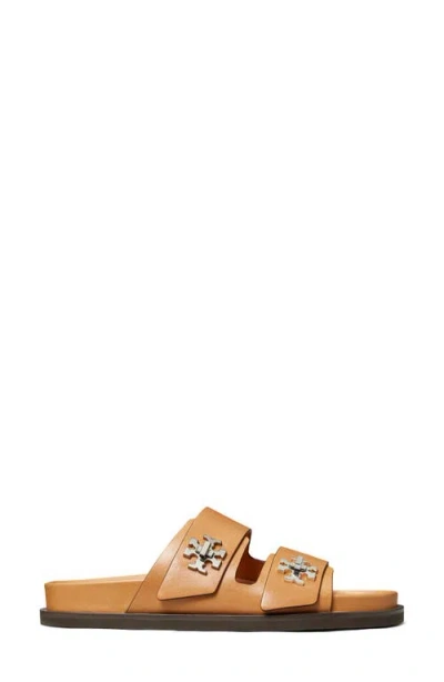 Tory Burch T Lock Sport Slide Sandal In Brown