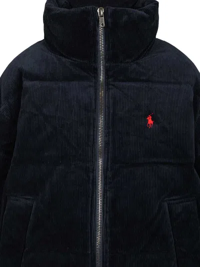 Polo Ralph Lauren Quilted Corduroy Down Jacket Coats Blue In Blue