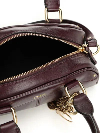 Chloé Small Bowling Shoulder Bag In Leather In Brown