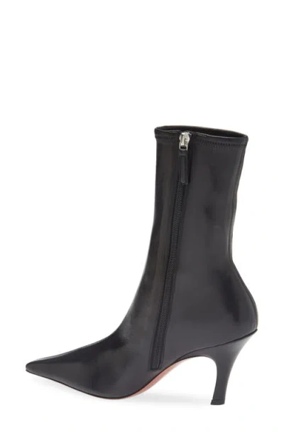 Amina Muaddi Jamie Nappa Leather Ankle Boots Stiletto In Black