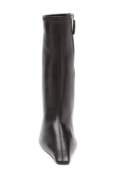 Amina Muaddi Jamie Nappa Leather Ankle Boots Stiletto In Black