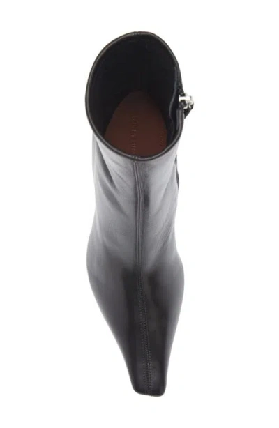 Amina Muaddi Jamie Nappa Leather Ankle Boots Stiletto In Black