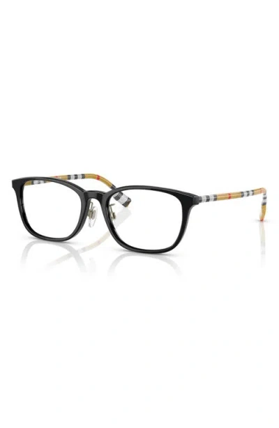Burberry 53mm Rectangular Optical Glasses In Black