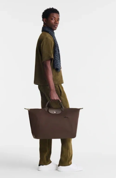 Longchamp Large Le Pilage Travel Bag In Brown