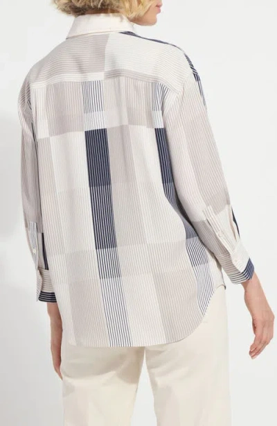 Lyssé Jessica Three Quarter Sleeve Cropped Shirt In Multi
