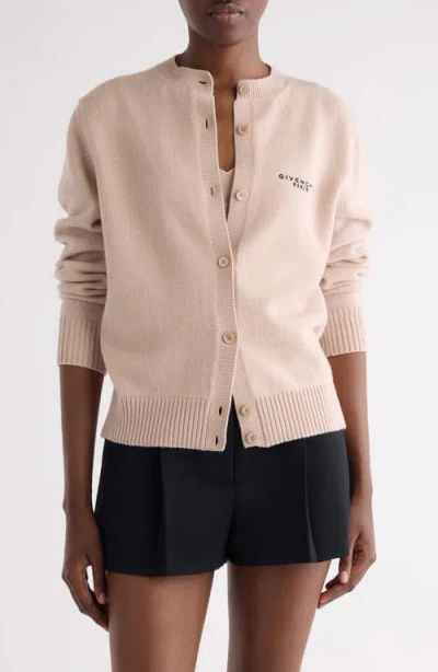 Givenchy Cropped Cardigan In Wool And Cashmere In Neutral