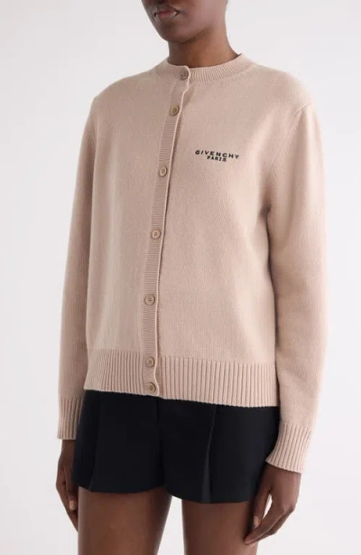 Givenchy Cropped Cardigan In Wool And Cashmere In Neutral