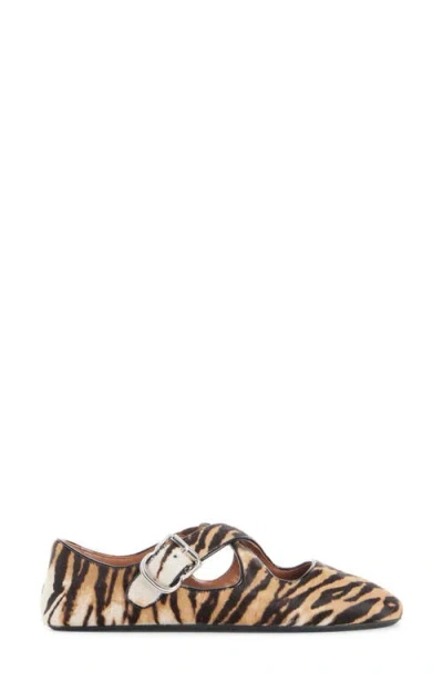 Alaïa Crisscross Ballet Flat In Brown
