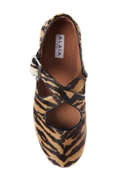 Alaïa Crisscross Ballet Flat In Brown