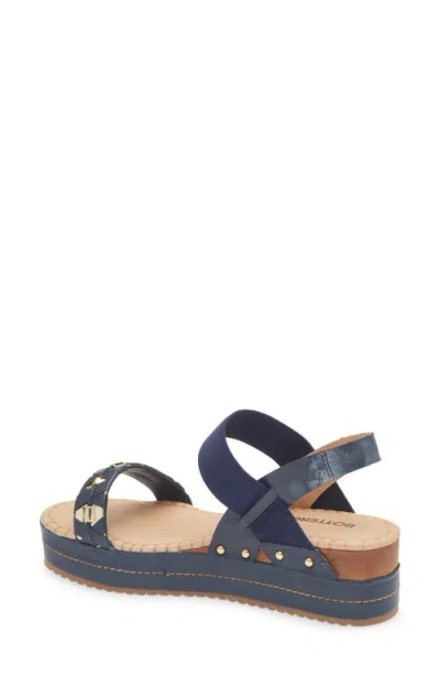Bottero Noronha Slingback Platform Wedge Sandal In Blue