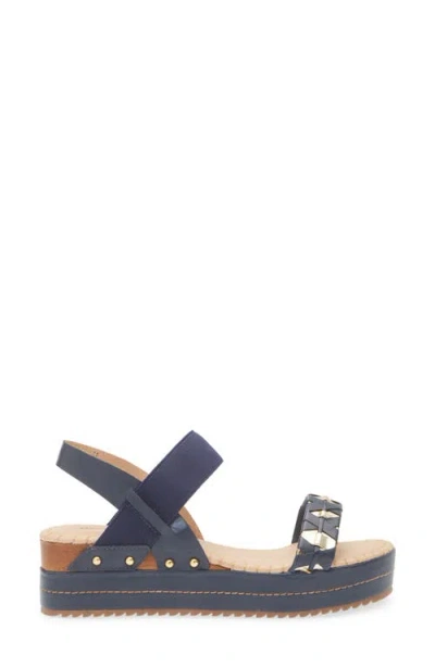 Bottero Noronha Slingback Platform Wedge Sandal In Blue