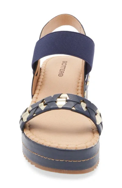 Bottero Noronha Slingback Platform Wedge Sandal In Blue