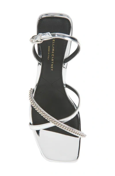 Stella Mccartney Elsa Embellished Mirrored Slingback Sandals In White
