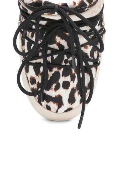 Moon Boot ® Icon Low Water Repellent Leopard Print Boot In Brown