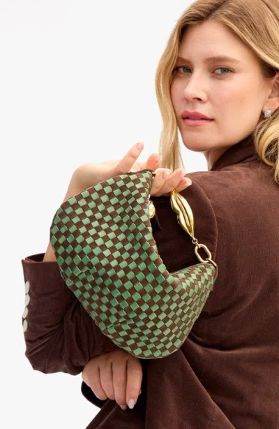 Clare V . Petit Moyen Woven Messenger Bag In Neutral